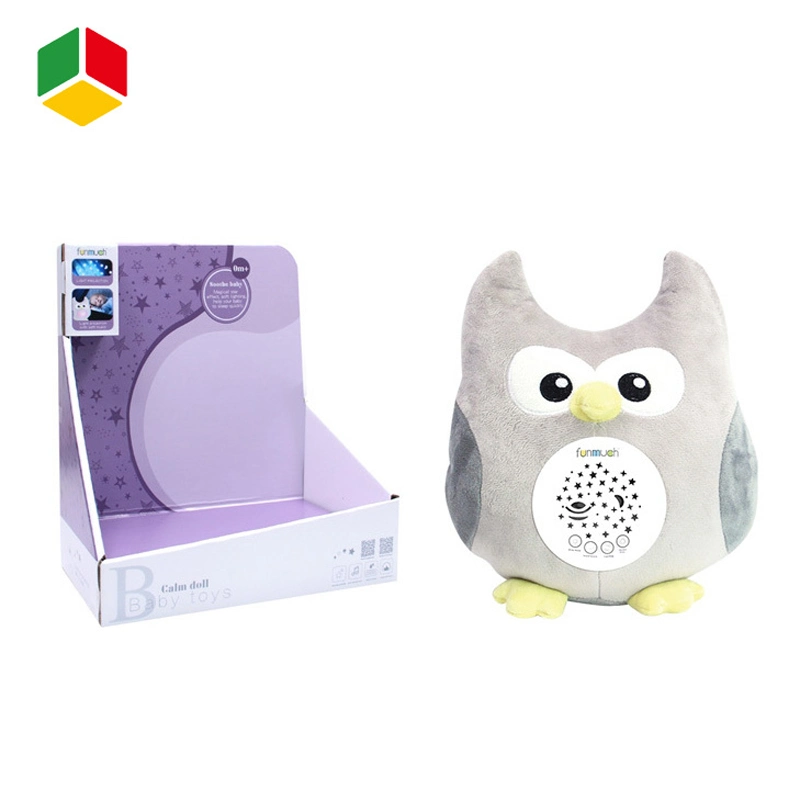 QS Discount Enfants Ventes Chaudes Bébé Dormir Apaiser Apaisant Peluche Hibou Animal Projecteur Nouveau-nés Musique Berceuse Lumière Calme Bruit Blanc Jouets pour Bébés