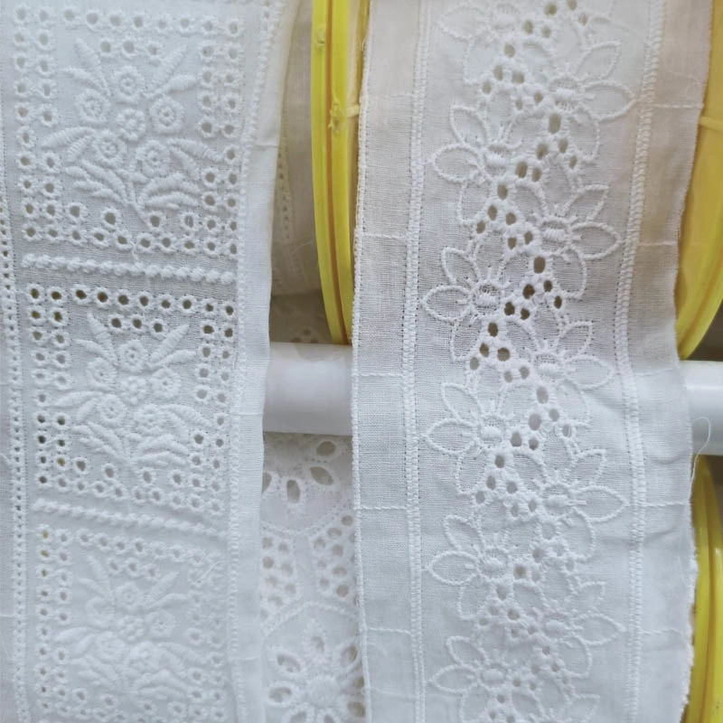 Cheap High quality/High cost performance  Wholesale/Supplier Stock Cotton Eyelet Lace Trim Anglaise Cotton Lace Trim