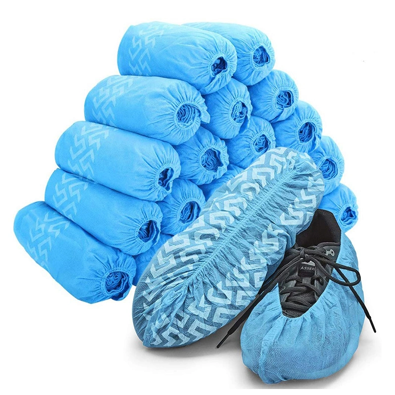 Blue Protective Anti-Slip Nonwoven Shoe Cover