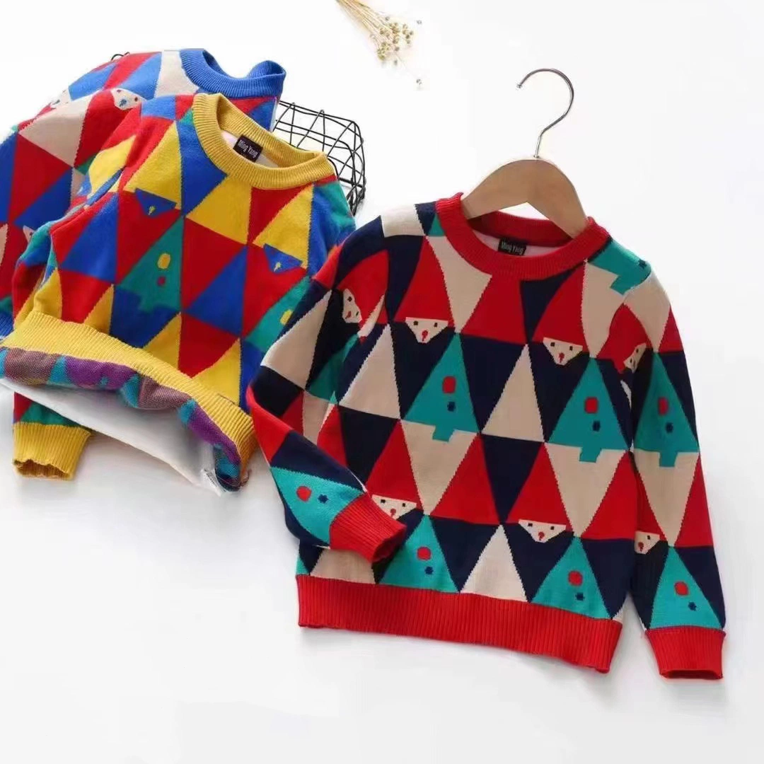 Fall / Winter High quality/High cost performance  Ultra Soft Kid Unisex Fashion Knitted Custom Pull Over Round Neck Long Sleeve Sweater Clothing Garment for Wholesale/Supplier Price.