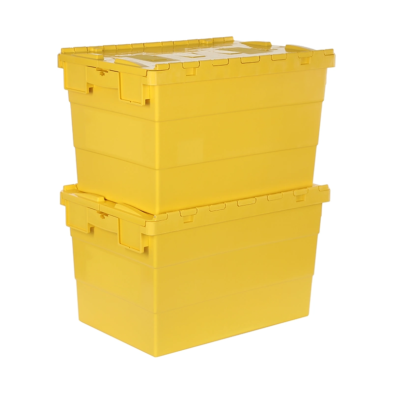 Plastic Industrial Ideal Attached Lid Container for Distribution and Storage Factory Wholesale/Supplier