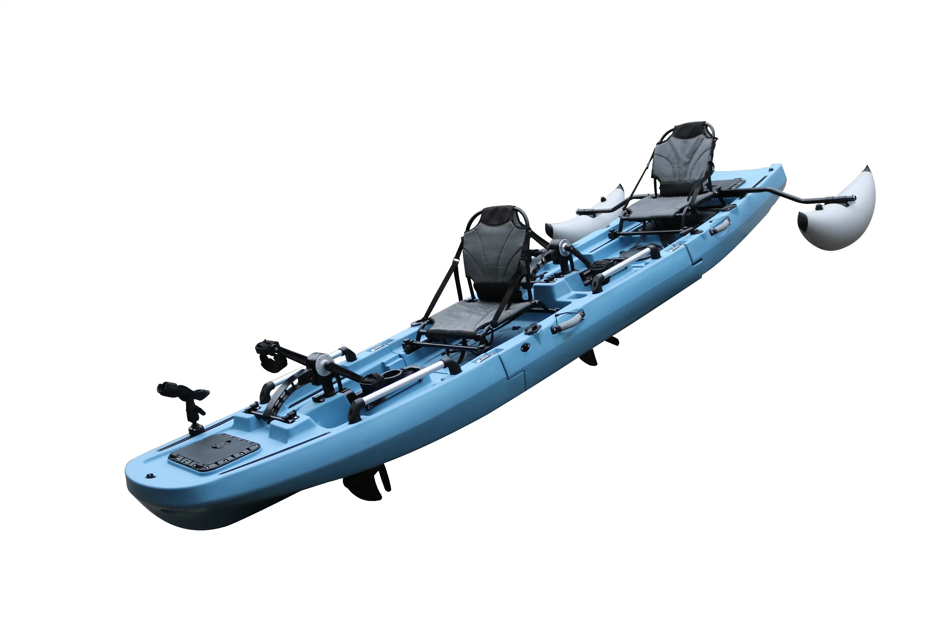 14FT Modular Tandem Kayak Double Seat Single Propeller Pedal Drive Kayak