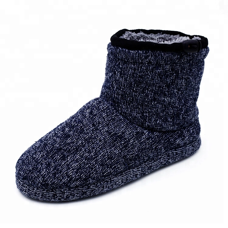 Winter Fashionable Style Mens Indoor Outdoor Slipper Boot Warm Cozy Fuzzy House Slippers