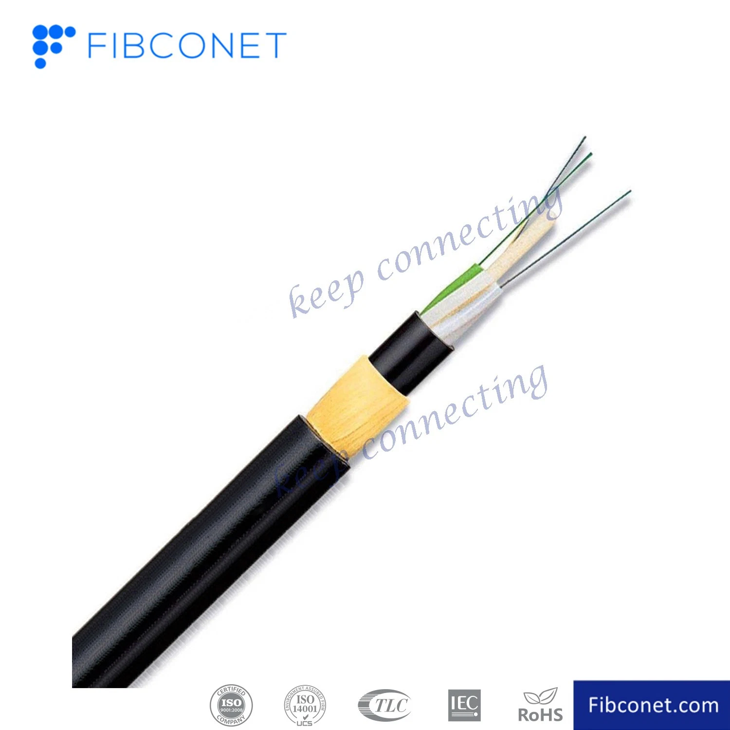 FTTH Outdoor 12 Core G657A1 G657A2 Fiber ADSS Cable All Dieletric Self-Supporting Aerial Cable