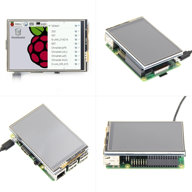 Opción el cable del ventilador Raspberry Pi Directly-Pluggable de 3.5 pulgadas táctil resistiva de 320*480 Módulo LCM