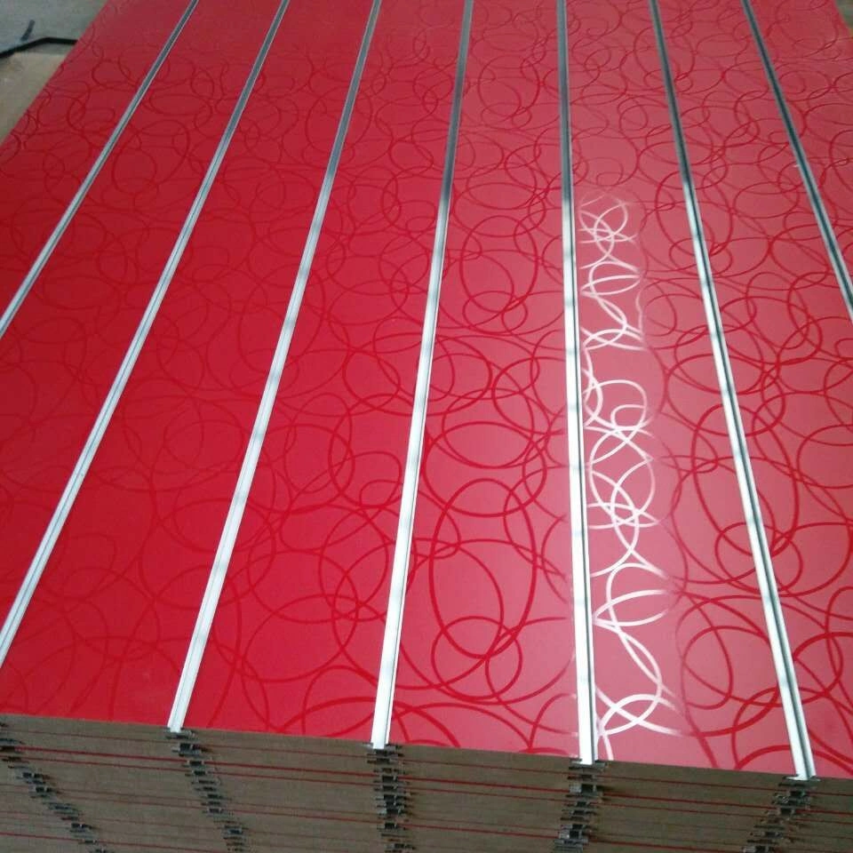 Super Quality Glossy Slot Melamine Laminated MDF Slot Board