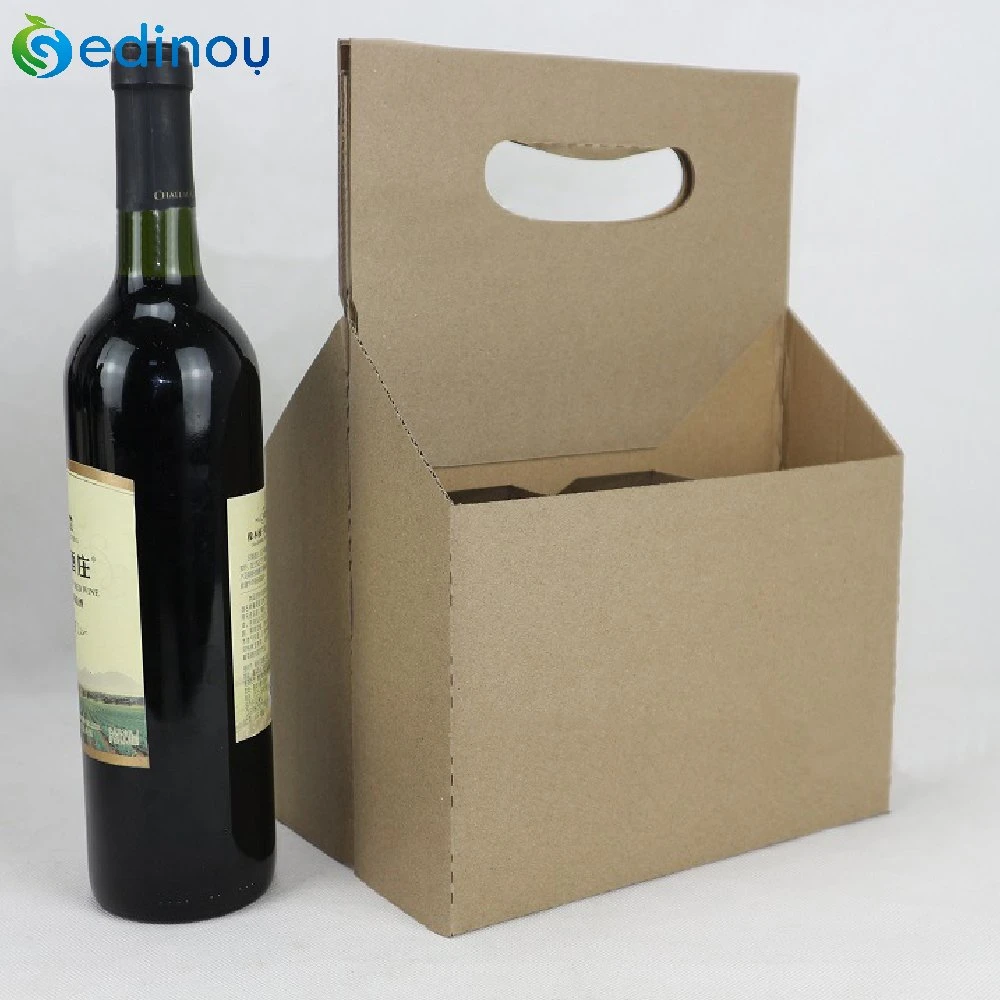 Red Wine Glass Box 2/3/6 Bottle Packaging Gift Beer Carton Custom Luxury Shipping Paper Cardboard Wine Paper Box