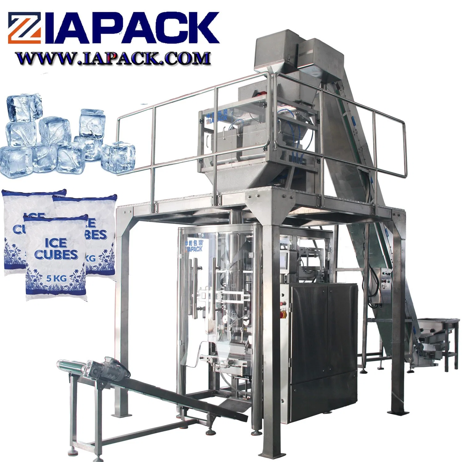 Automatic 2-10kg Ice Cube Bag Forming Filling Sealing Packaging Machine