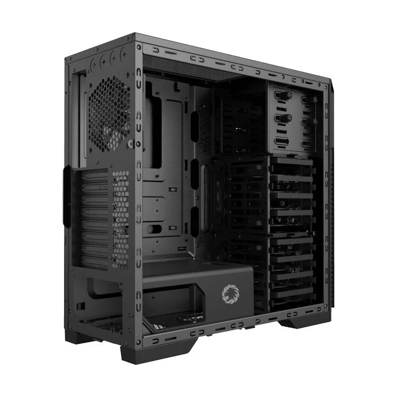 Black Full Tower RGB Gaming Case with Transparent Window