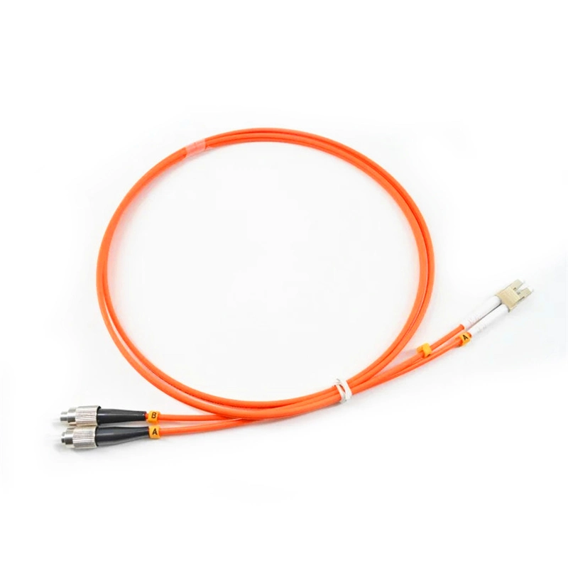 1m LC Upc to FC Upc Duplex 2.0mm PVC Om1 Multimode Fiber Optic Patch Cable