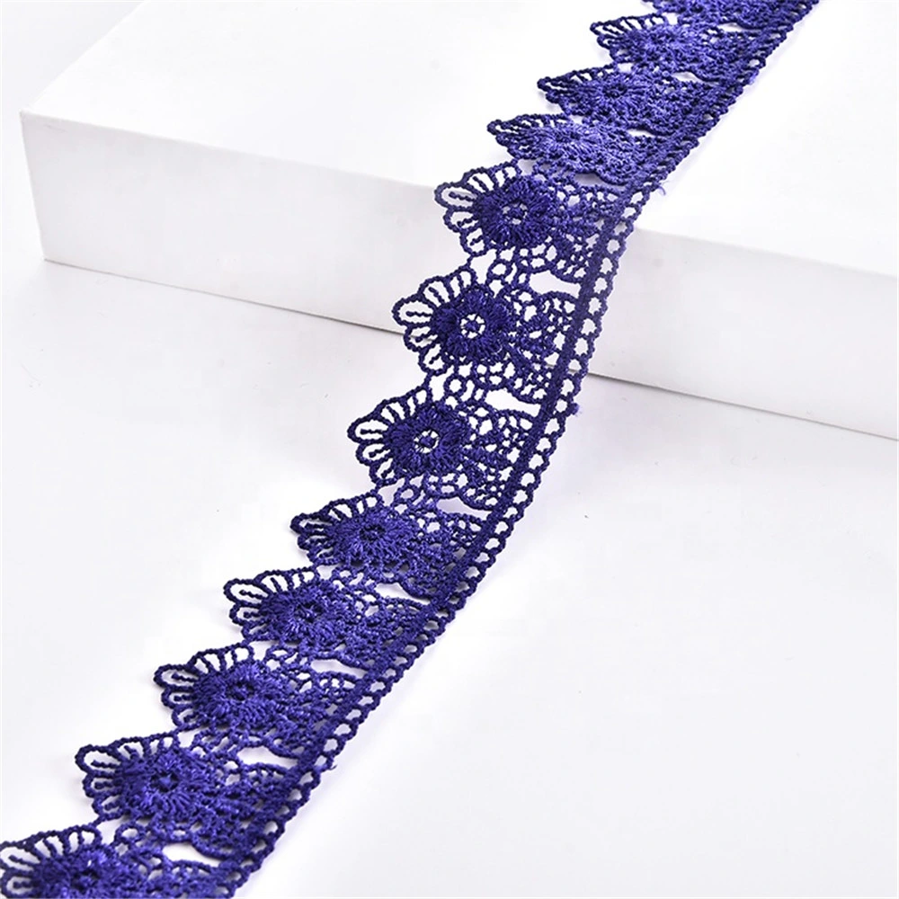 High quality/High cost performance  Polyester Crochet Lace Trimming Border Embroidery