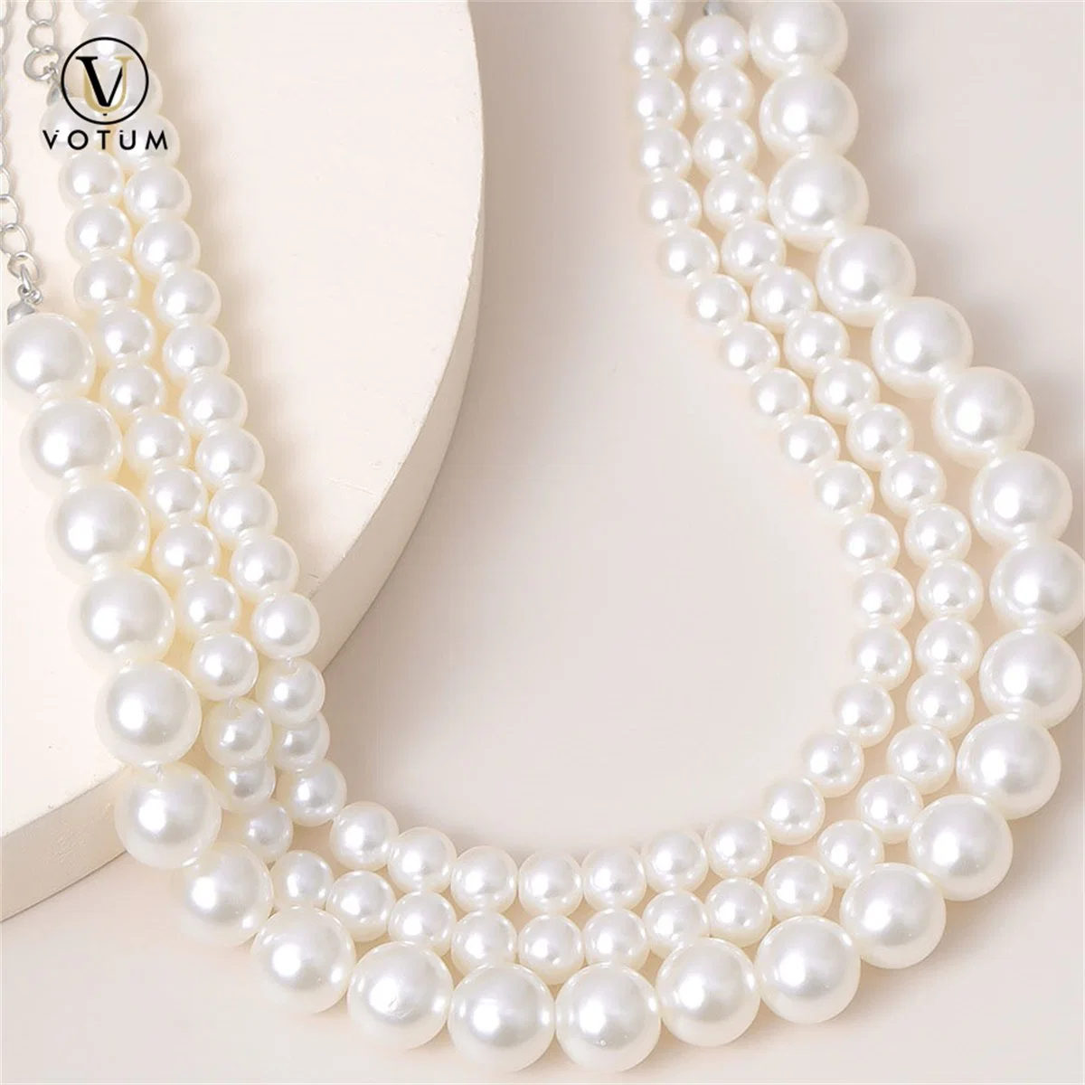 Votum OEM Custom S925 Plata agua dulce Edison Pearl Choker Boda Collar de joyas