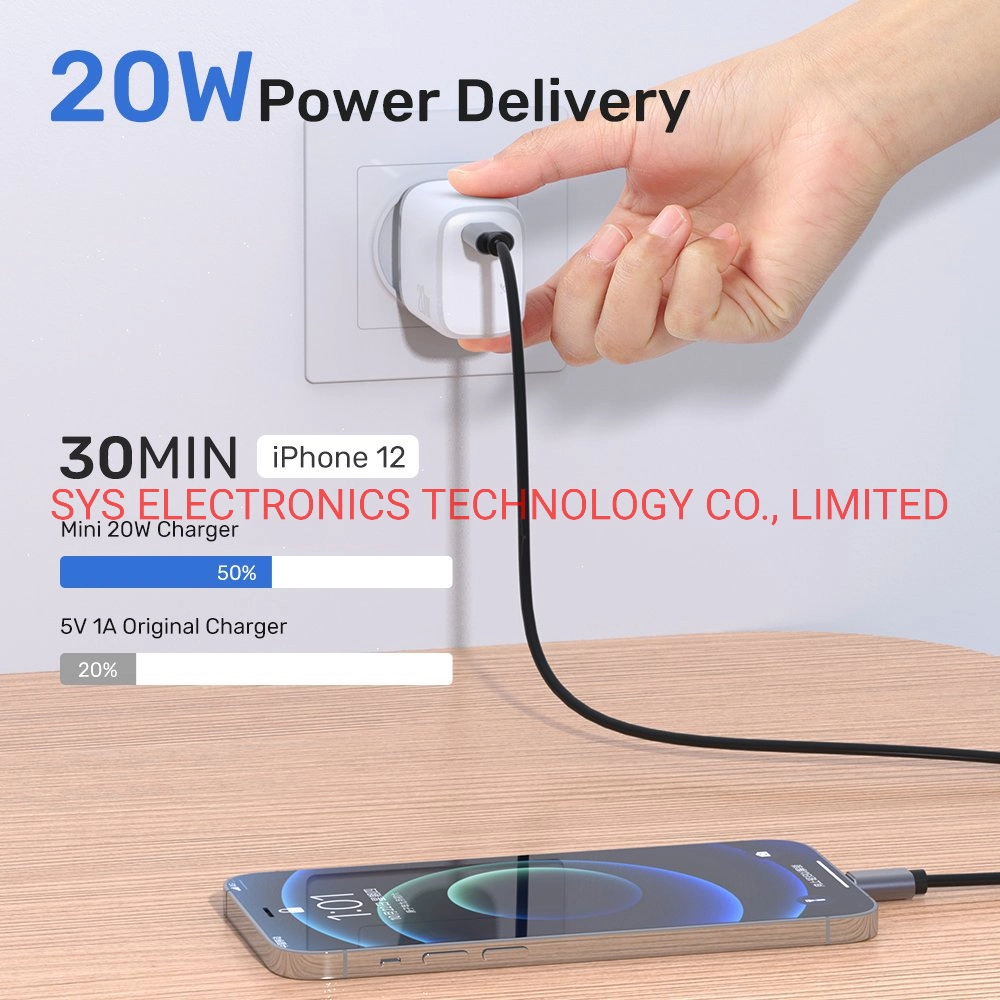 Type C Phone Charger UK Plug Mini 20W USB C Phone Charging Wall Charger