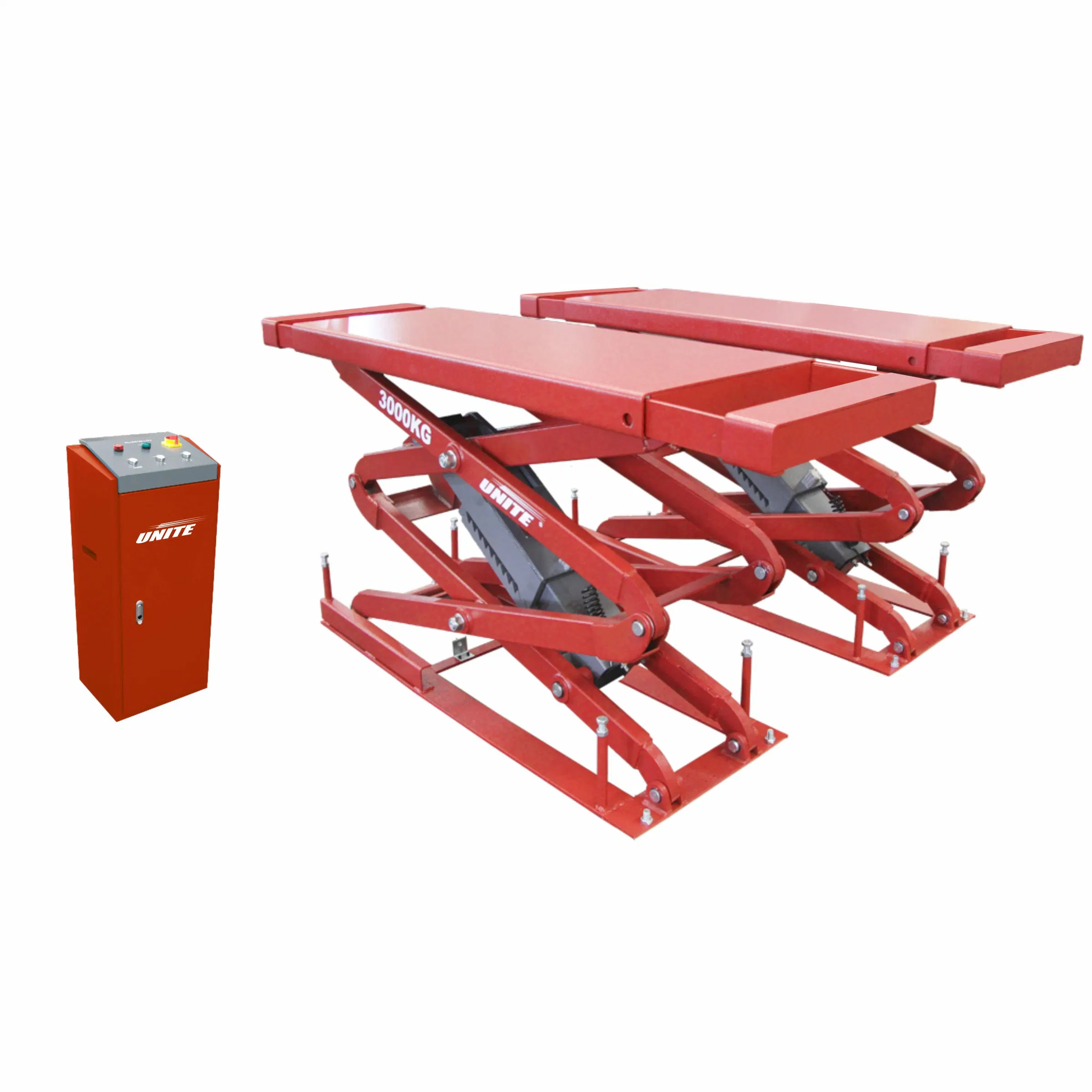 Unite U-E35L plena ascensión Coche de tijera doble cara de elevación descenso electromagnética extensible alfombrillas de goma EVA 3.5ton certificada CE