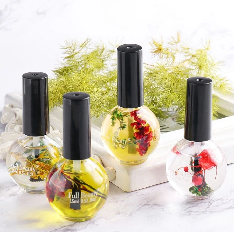 Cuticle Oil Bottle Brush Nail Edge Care Nutrition Oil Anti Barb Nourishing Flower Cuticle Oil