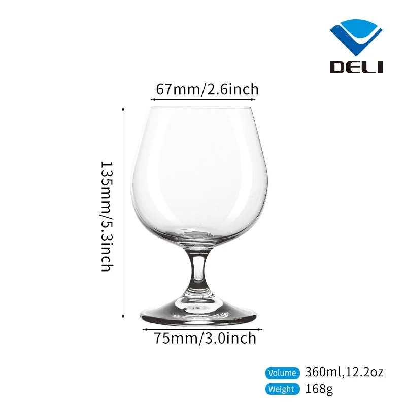 Customized Service 360ml Decoration Ball Huge Wine Glass Whisky Juice Old Style Clear Crystal Goblets