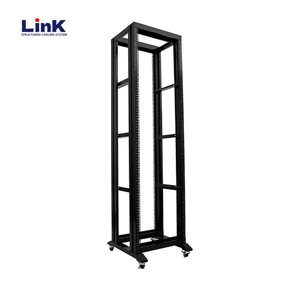 12u Server Rack Open Frame with Casters 4 Post Quick Assembly Rack