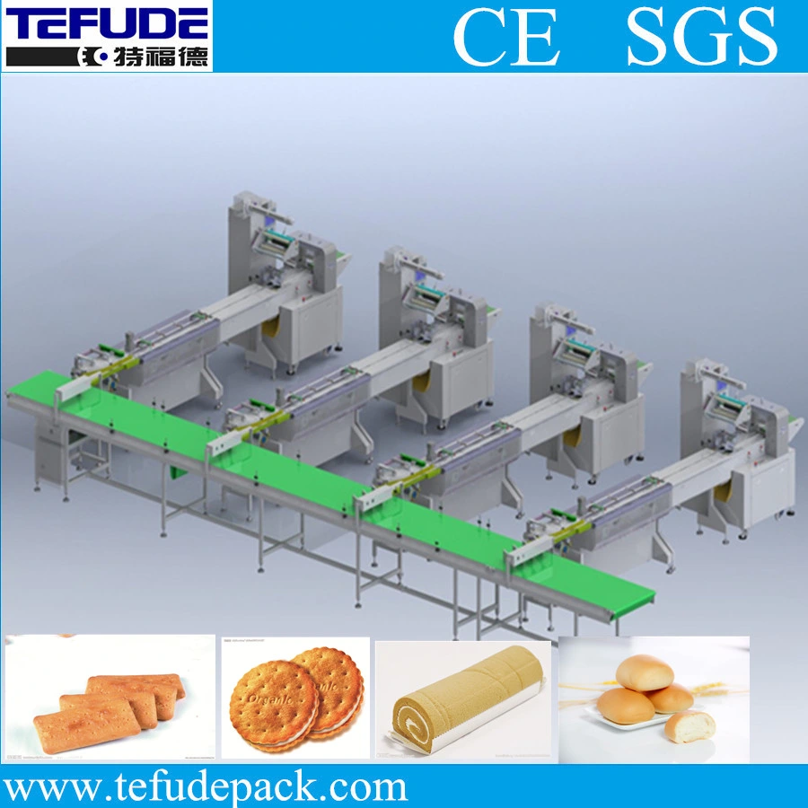 China Manufacturer Multi-Function Flow Automatic Bakery Bread Packaging Machinery Automatic Packaging System for Food Industry