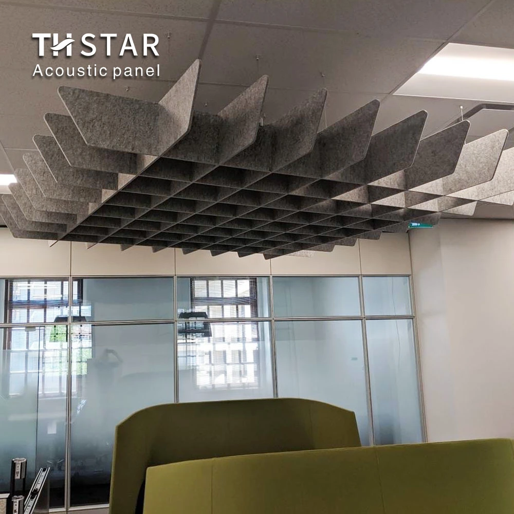 Euroyal Customized Polyester Fiber Acoustic Ceiling Tile Panel