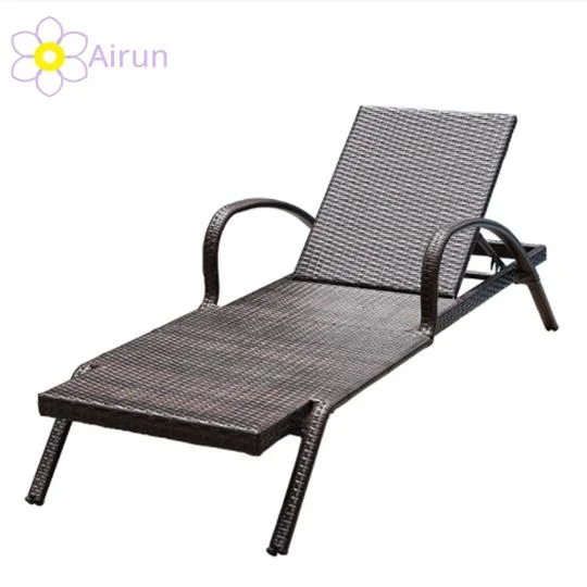 Complejo de Rattan chaise lounge ajustable muebles Silla Hamaca AL AIRE LIBRE PLAYA Hamacas de Piscina