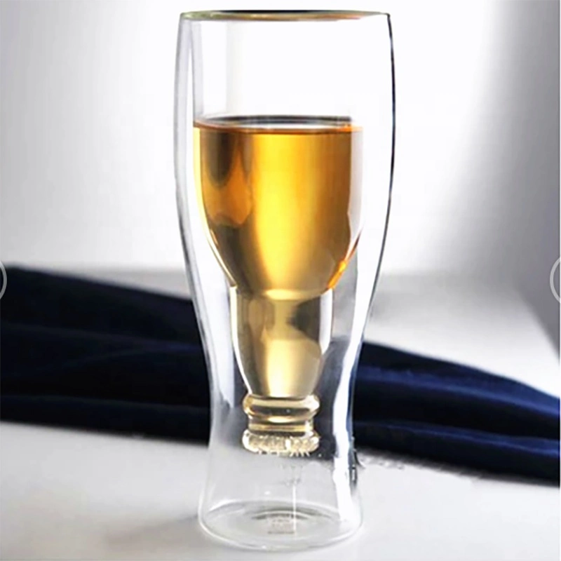 Popular Summer Style Double Glass Beer Cup Bar Pop Glass Fashionable Glass Wine Cup