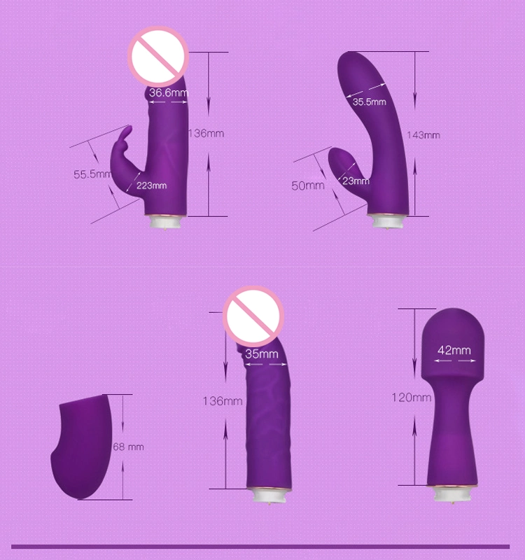 4pcs de carga USB estilo calientes de juguetes de Masaje Vibrador para las mujeres la masturbación vibrador