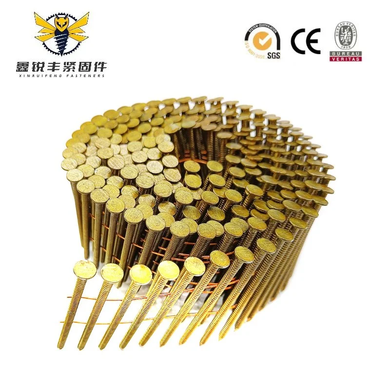 High quality/High cost performance . 099" Wooden Pallet Framing Wire Coil Nails 15 Degree Galvanized Coil Nails 11/4 Collated Common Coil Roofing Nail