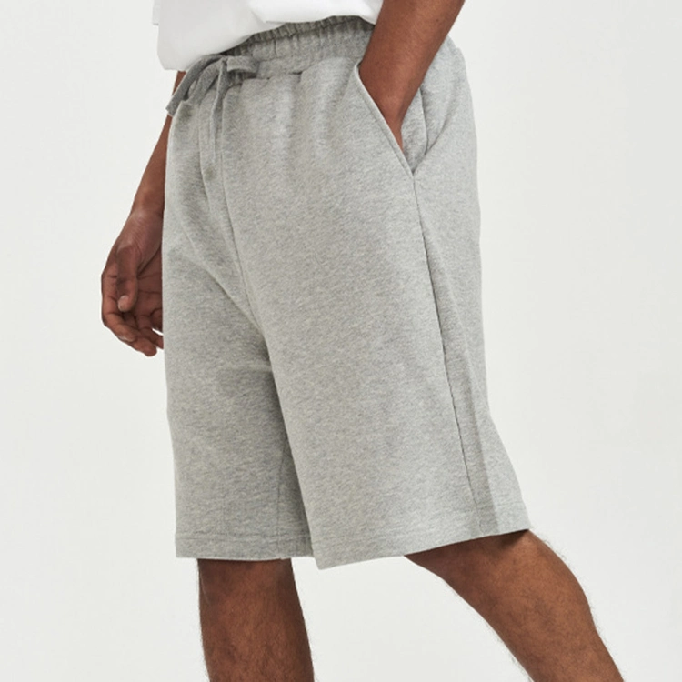 Shorts d'été vierges de sport en tissu éponge français en coton biologique de haute qualité pour hommes personnalisés.