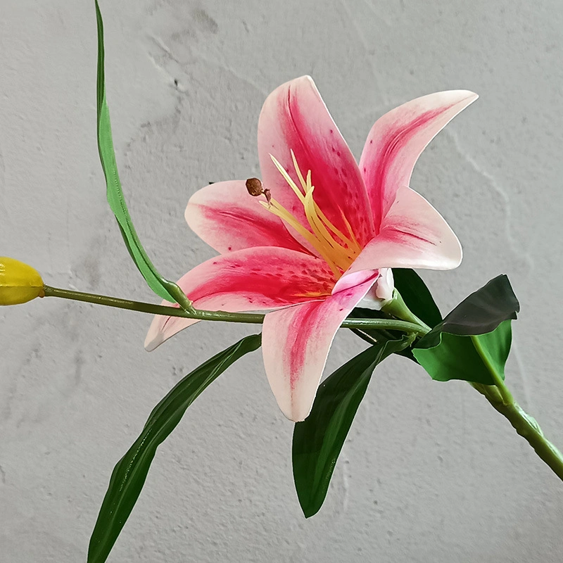 Realistic Bouquet Lily Artificial Flower for Wedding Home Decoration