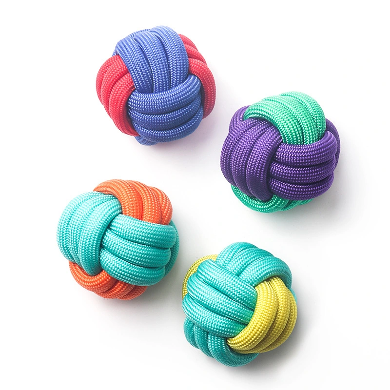 Dog Supplies Factory Wholesale Match Color Polypropylene Woven Grinding Teeth Bite Resistant Teeth Cleaning New Dog Toys Pet Toy Ball