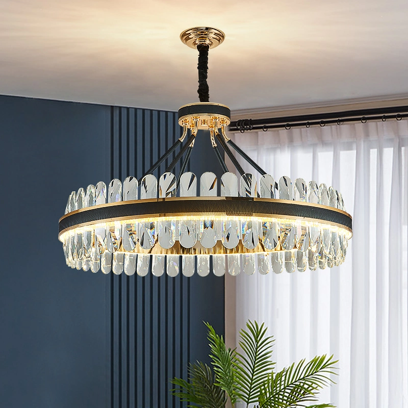 Suspensión Masivel el brillo de oro del Imperio Francés de lujo LED lámpara de araña de cristal moderna iluminación de luz colgantes de cristal