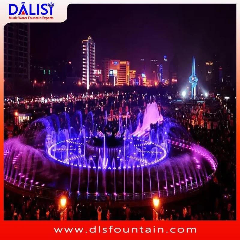 Music Square Fountain Ss Nozzles Laminar Jet Outdoor Musical Dancing Fountain with Laser Light Show, DMX521, RGB PLC System