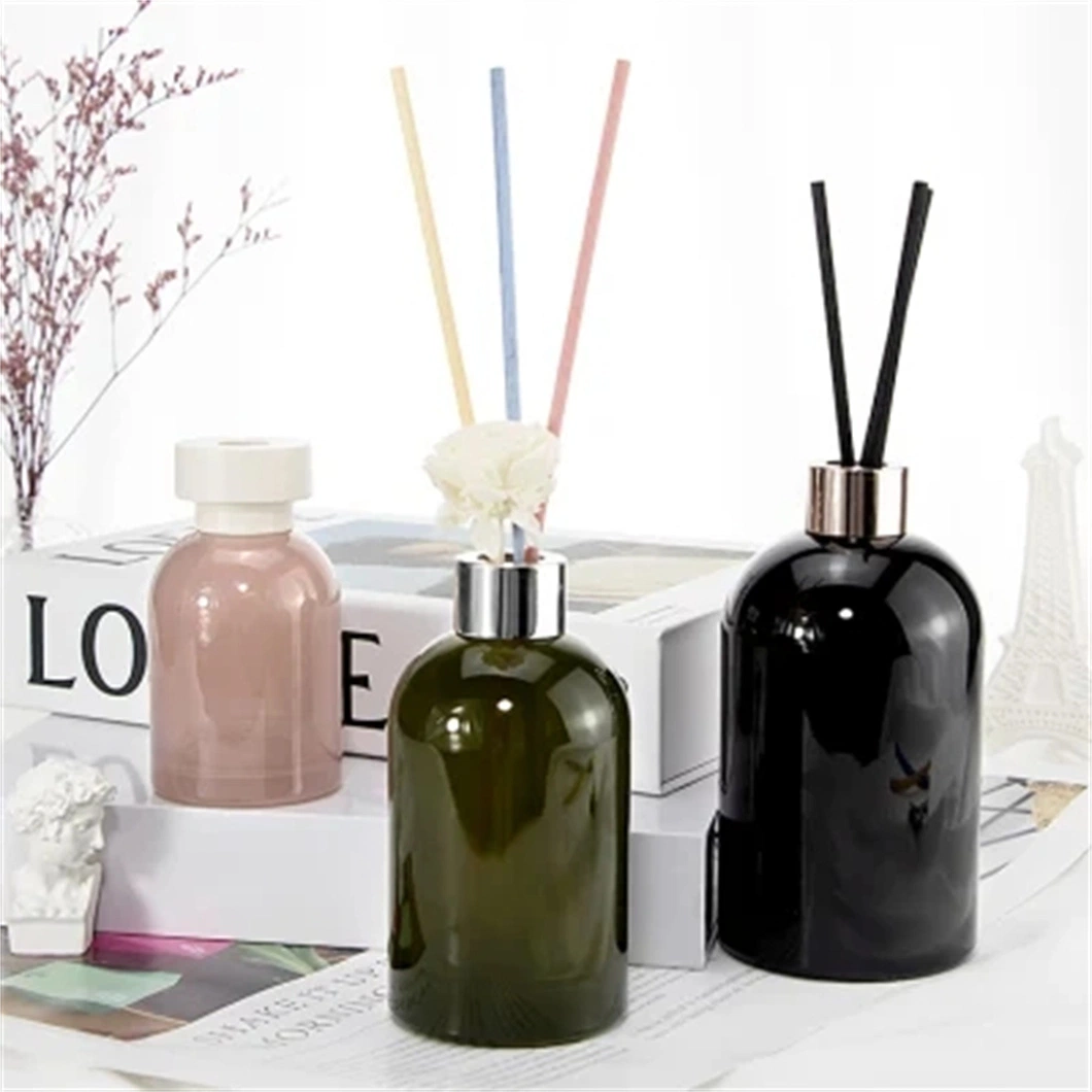 Difusor de vidro Luxury com filtro de ar em tubo de vidro Reed Diffuser adere para ar Varas de fibra de rotim perfumado