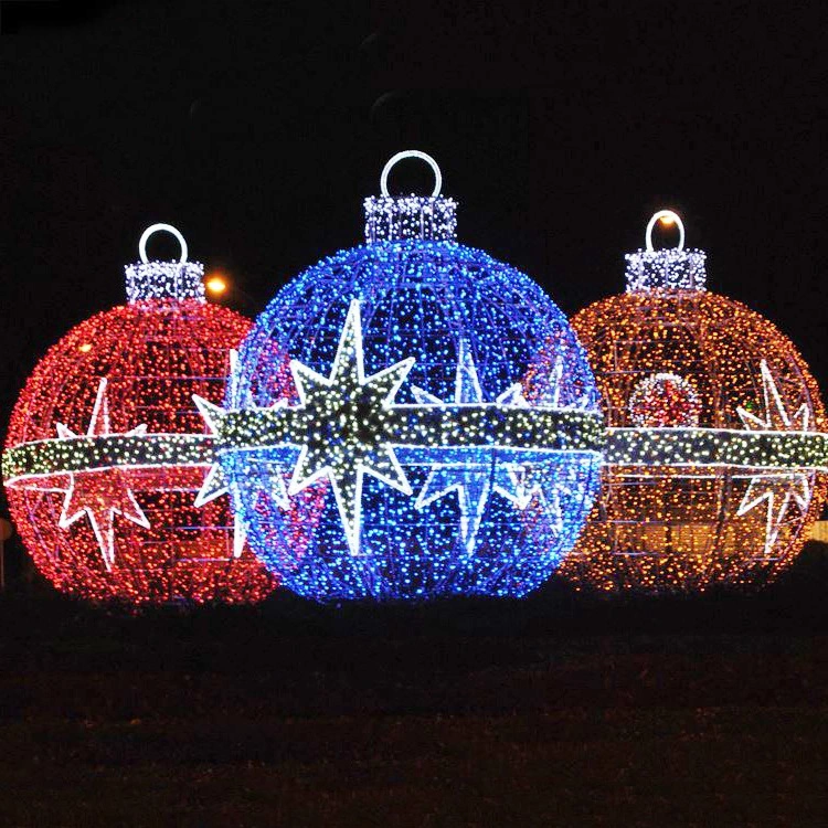 Hot Sale Giant Large Outdoor or Indoor Christmas Ball Light Decoration for Park and Shopping Mall