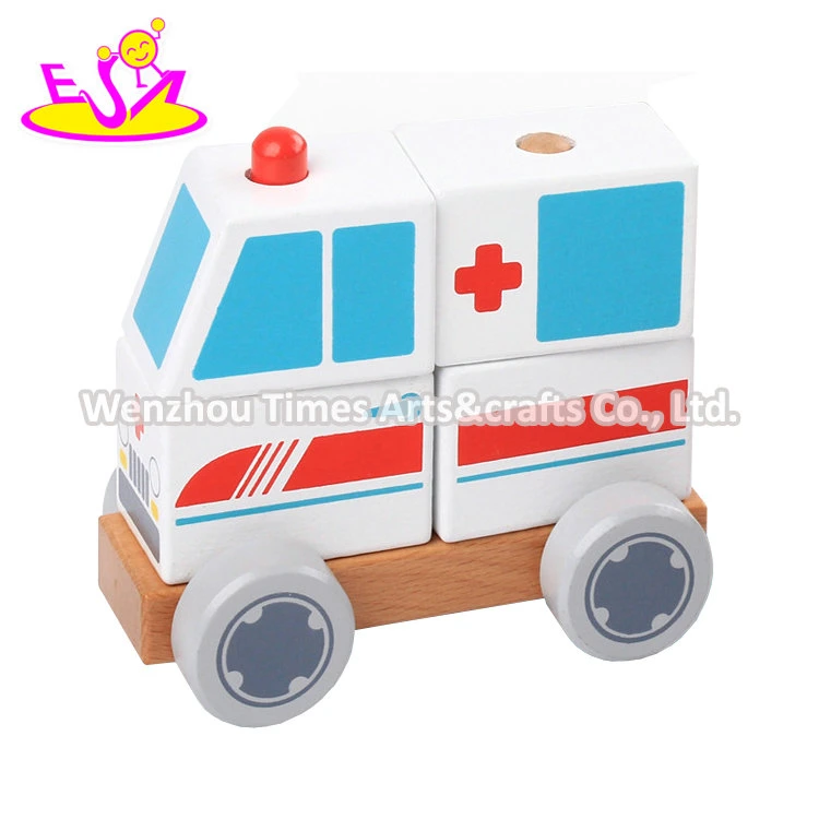 2021 Promotion Wooden Toy Pretend Ambulance Early Educational Play Set Car W04A533