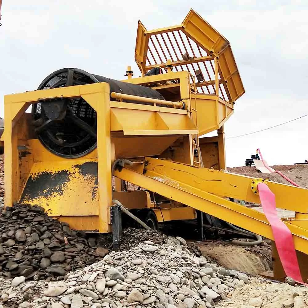 Machine à laver mobile pour l'extraction de sable minéral, diamants, tantale et or par lavage au pan