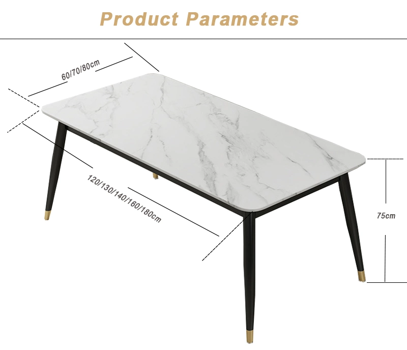 Meuble Moderne modernos muebles de salón encimera de mármol largo rectángulo mesas y silla mesa establece 6 Comercio al por mayor de mármol de juegos de mesa de comedor