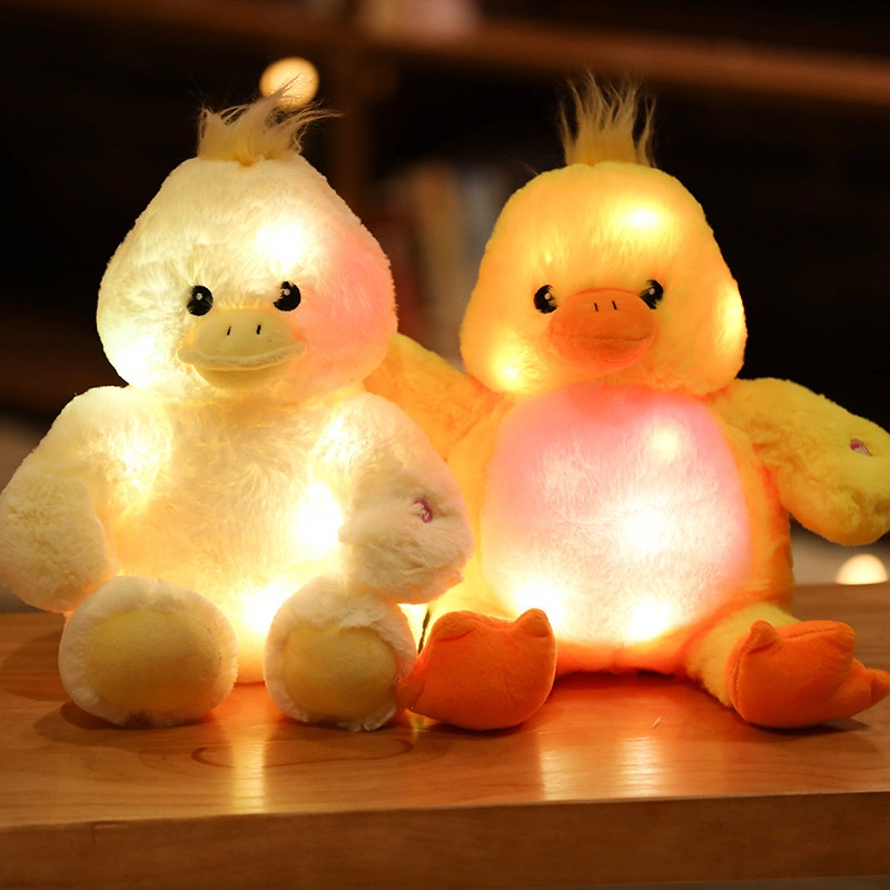 Cartoon Cute Luminous Toy Stuffed Soft Plush Glowing Colorful Teddy Bear Doll LED Light Toys Kawaii for Kids Children Girl Gift