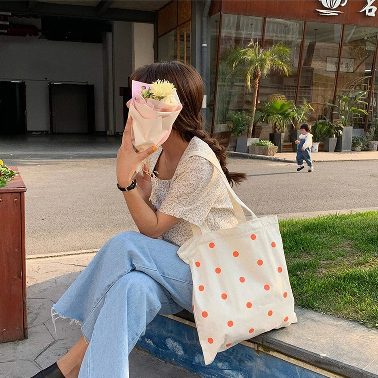 Simple Solid Color Art Small Fresh Wave DOT Leisure Shopping Single Shoulder Sail Bag