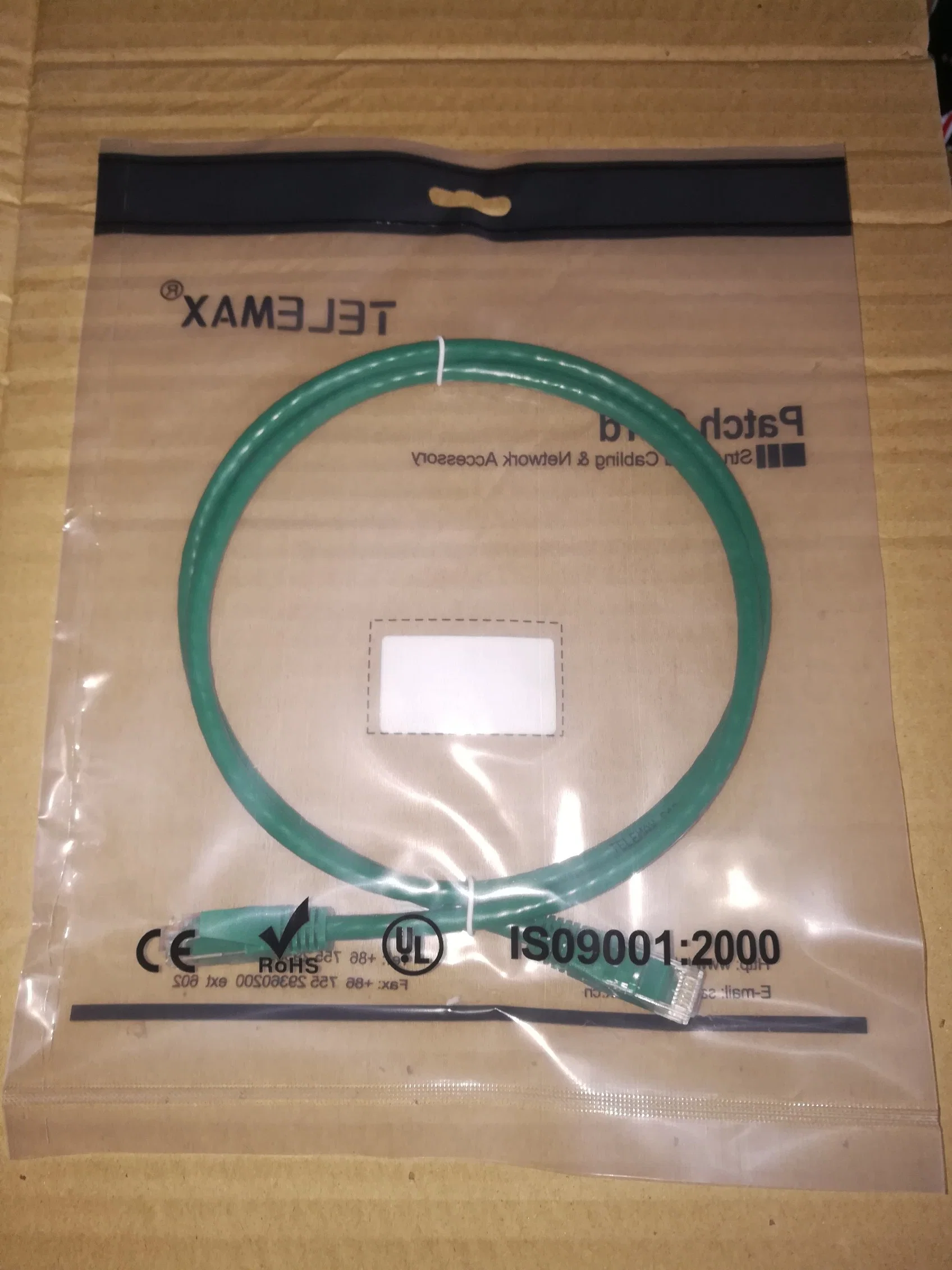 كبل توصيل UTP (كبل مزدوج مجدول غير محمي) من Cat 6 موصل AWG مجدول من نوع BC (موصل AWG PVC 3 أمتار