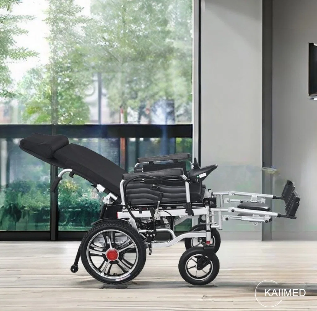 [PW-6005A] fauteuil inclinable actif électrique pliable avec dossier, freins et commande par manipulateur en alliage d'aluminium ou en acier comme mobilier d'hôpital