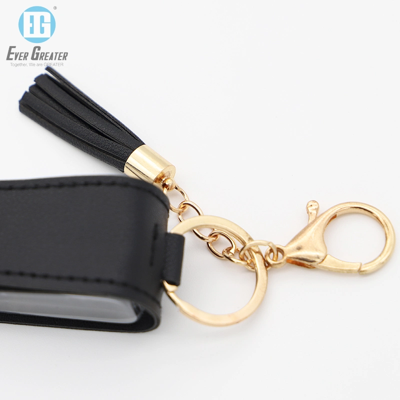 Custom High quality/High cost performance  Luxury Leather Hand Sanitizer Keychain