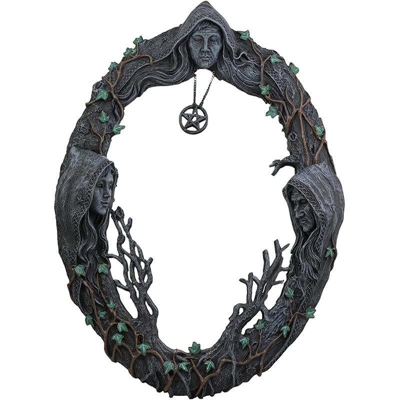 Triplet Goddess Mirror Wall Plaque