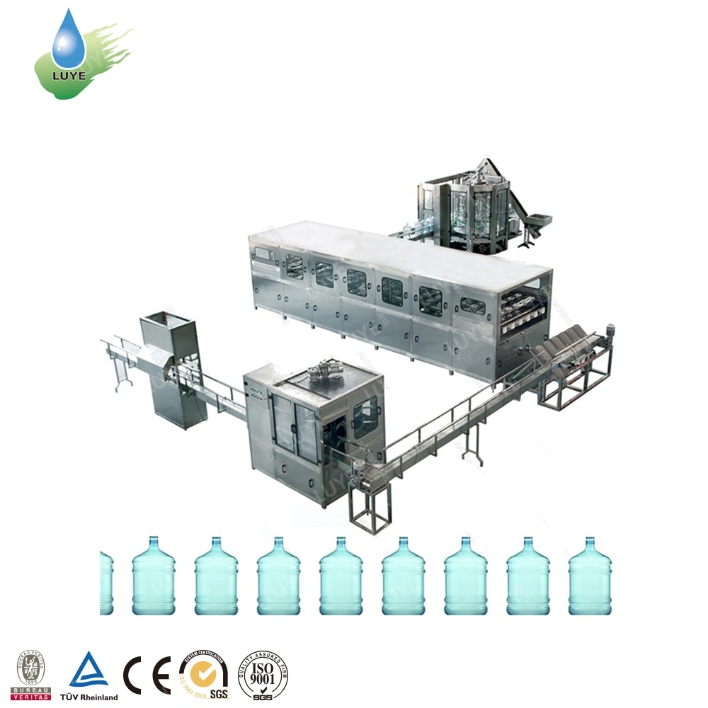 Automatic 5 Gallon Barrel Beverage Washing-Filling-Capping Machine