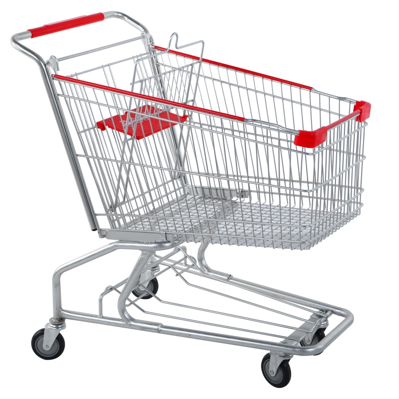 Fashion Design Chrome Metal Supermarket Store Shopping Trolley