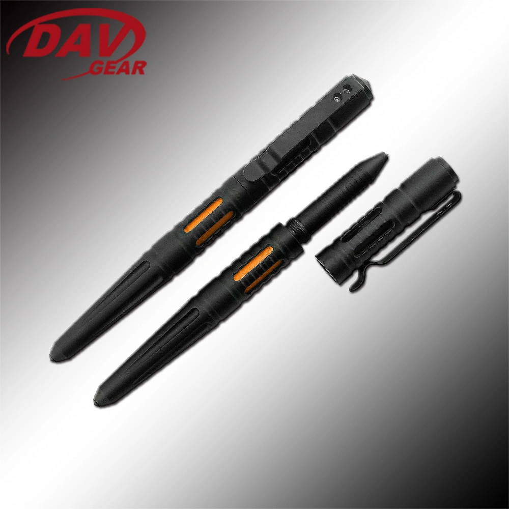 Bravedge 5,9 pouces stylo à bille tactique avec le noir de lutter contre la survie et la légitime défense de casser le couteau et le tungstène Poignée en aluminium acier disjoncteur de verre
