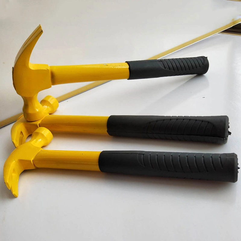 Knocking Carbon Steel Steel Pipe Handle Claw Hammer with Non-Slip Plastic Coated Handle