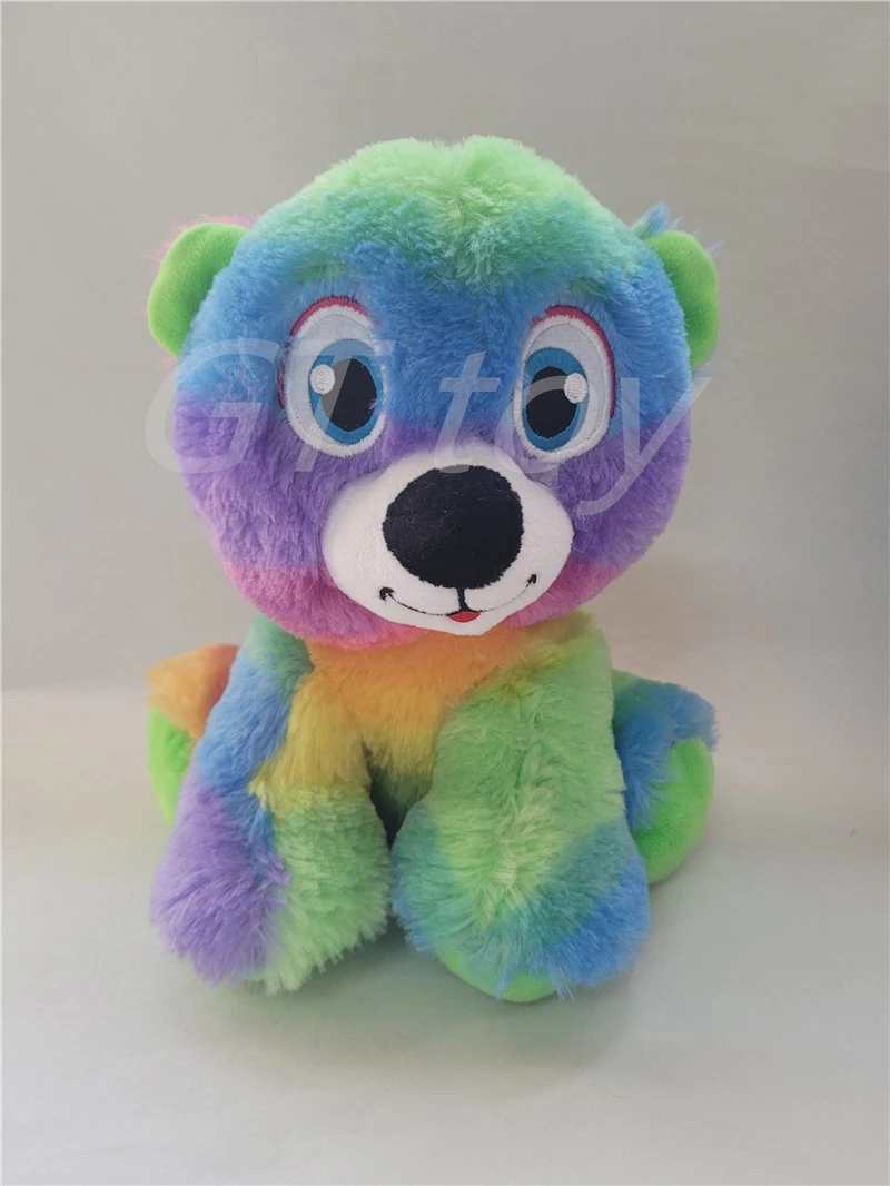 New Arrival Custom Design Soft Santa Christmas Plush Toy Plush Rainbow Bear