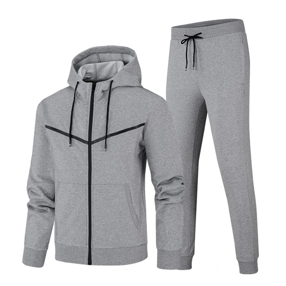 Custom Quality Atacado Zipper Printed Cotton Warm Up para homem Sport Sweatshirt Jogger com capuz fato de treino fato de treino calças de treino com capuz Fato de jogging