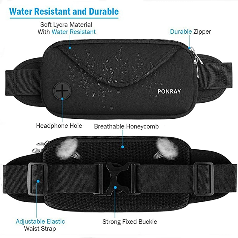 Sport Workout Exercise Slim Neoprene Waist Running Belt Pouch Bag for Smartphones Keys